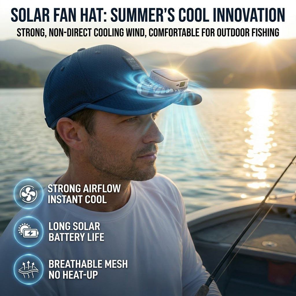 Solar-Powered Fan Sun Baseball Hat Summer UV Protection Fishing Cap
