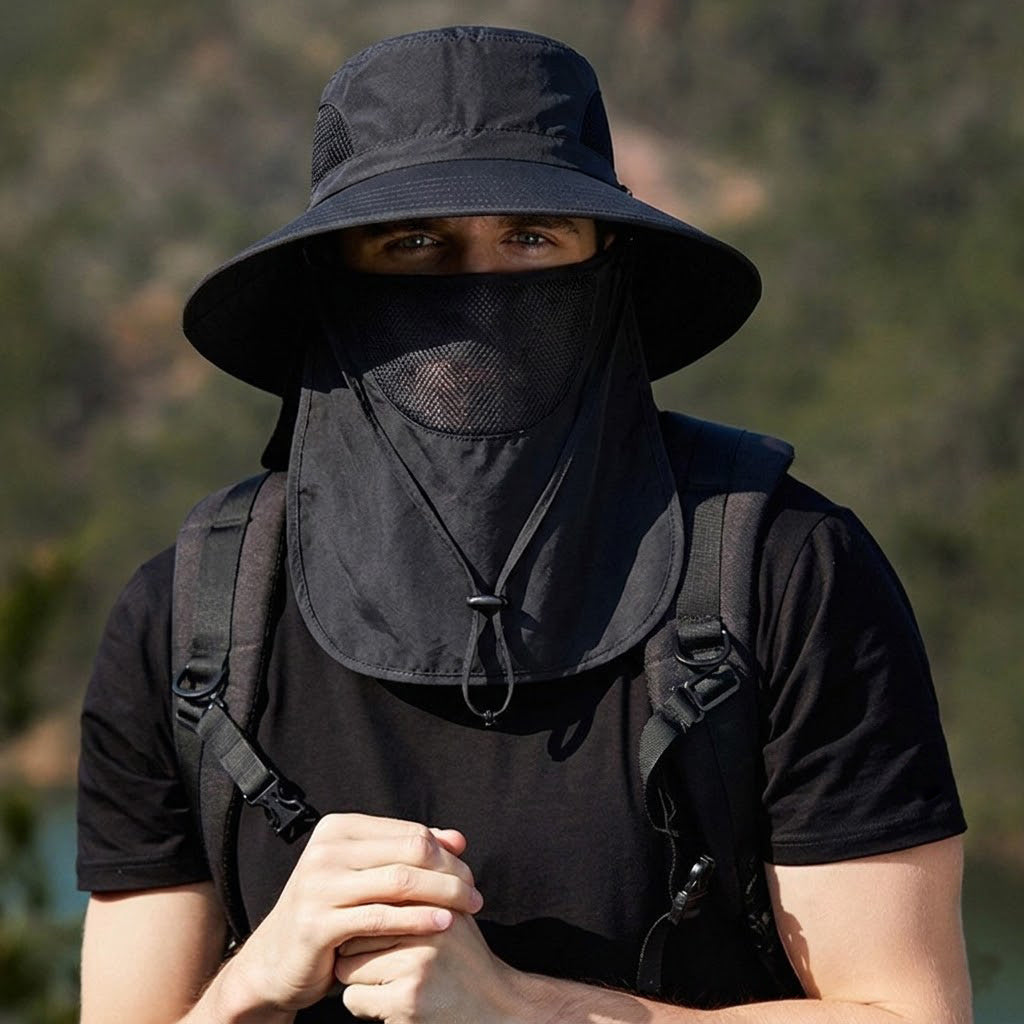 Men’s Sun Protection Fishing Hat – Lightweight Breathable with Detachable Face Cover