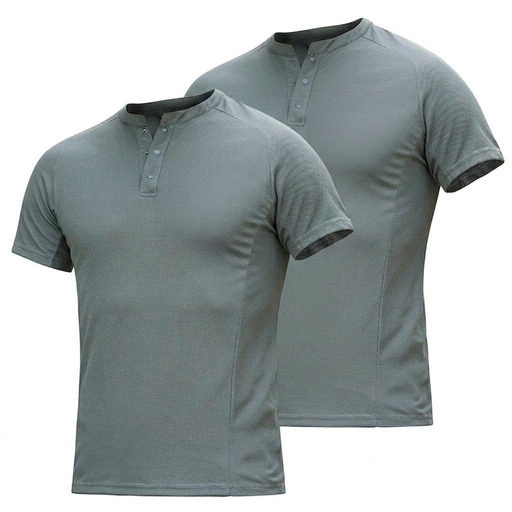 Men's Quick-Dry Henley Collar T-Shirts