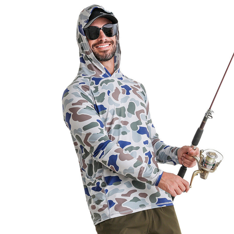 Men's Hooded UV Protection Lightweight Quick-Dry Stretch Fishing Shirt