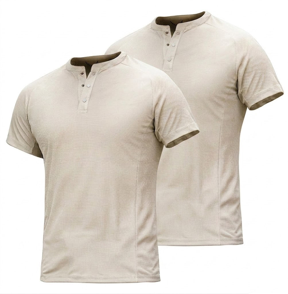 Men's Quick-Dry Henley Collar T-Shirts