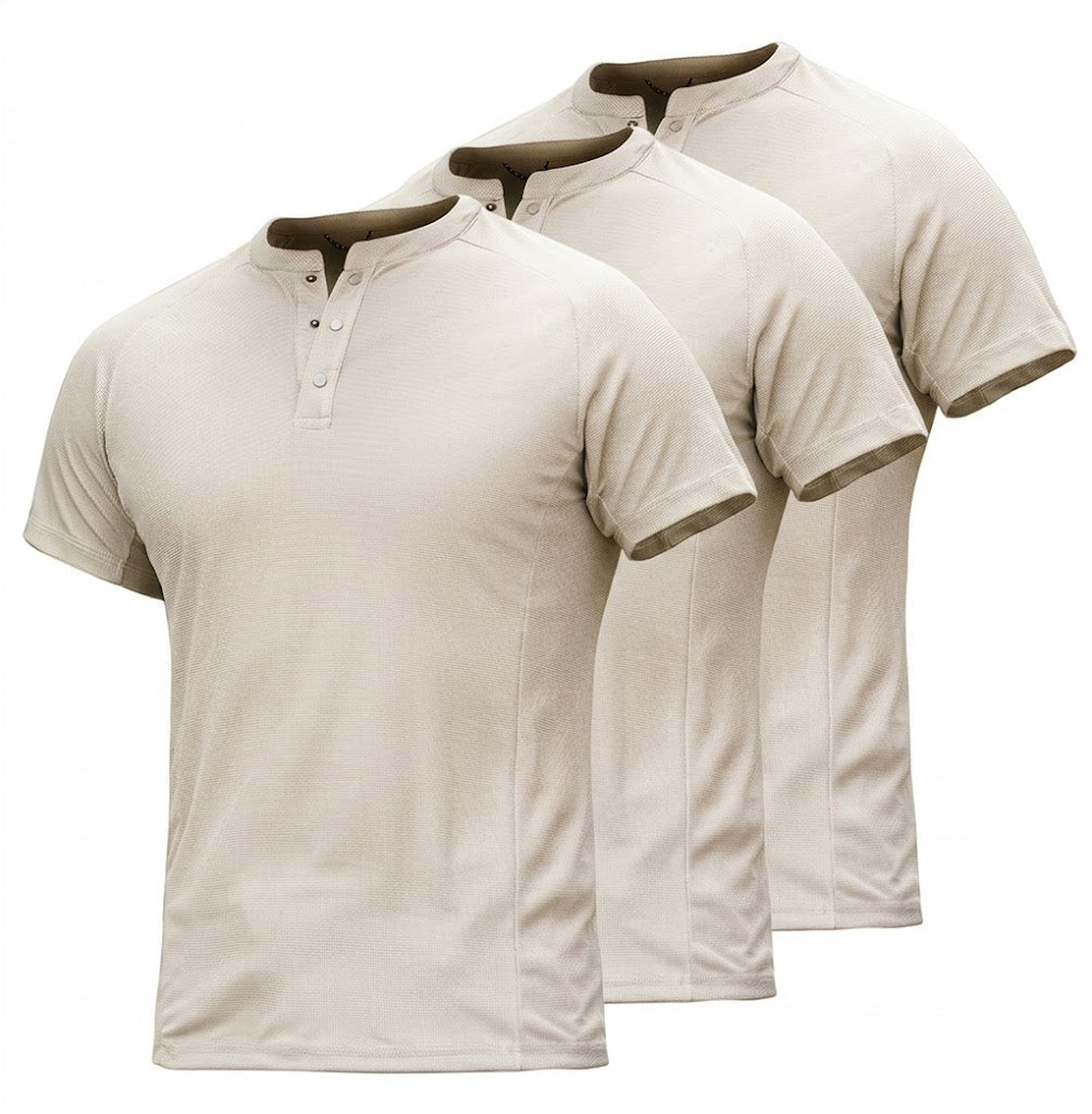 Men's Quick-Dry Henley Collar T-Shirts