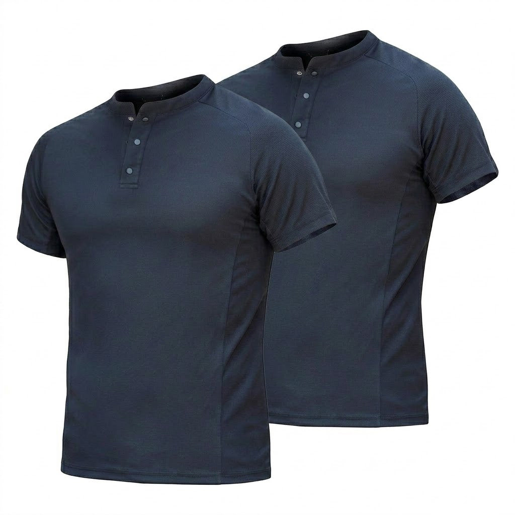 Men's Quick-Dry Henley Collar T-Shirts