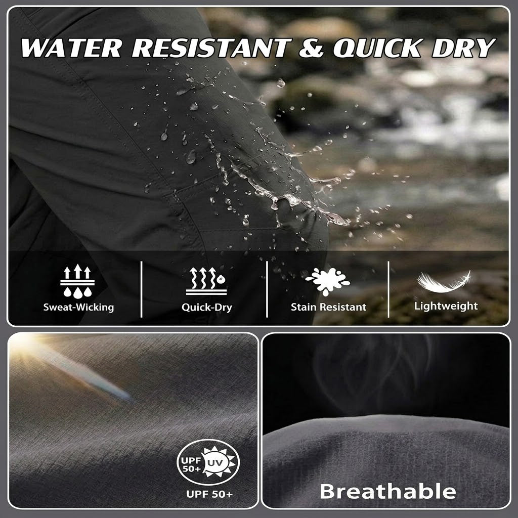 UPF 50+ Men's Quick-Dry Waterproof UV Protection Pants