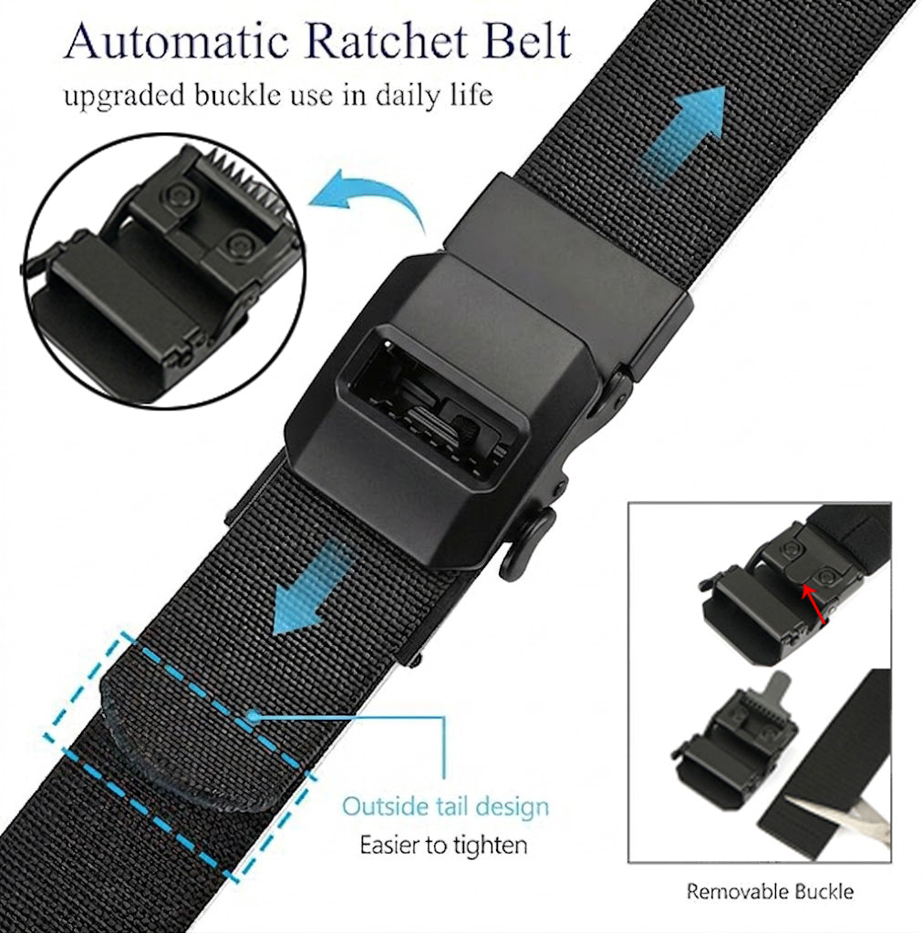 Tactical Men's Nylon Elastic Quick Release Buckle Belt