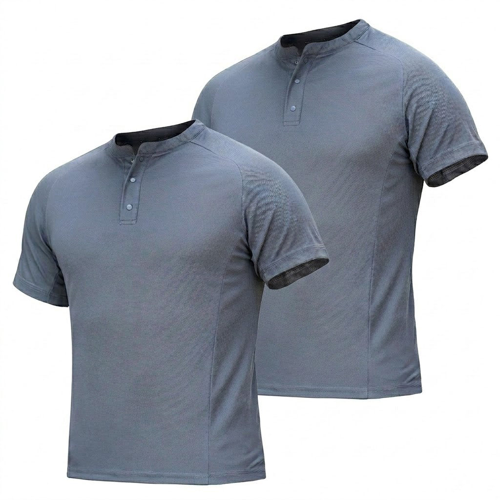 Men's Quick-Dry Henley Collar T-Shirts