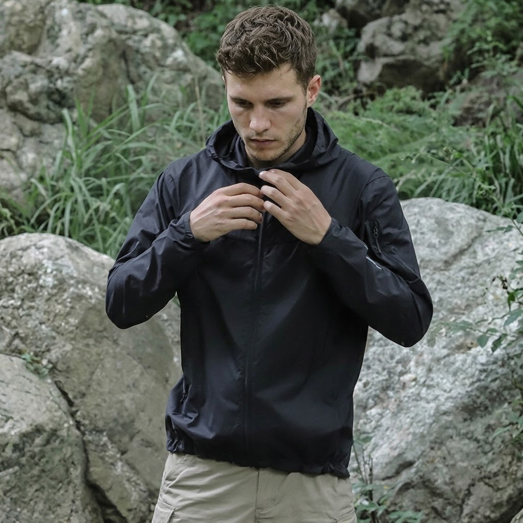 Men’s Lightweight Quick-Dry Shirts UPF 50+ Hooded Sun Protection Jacket