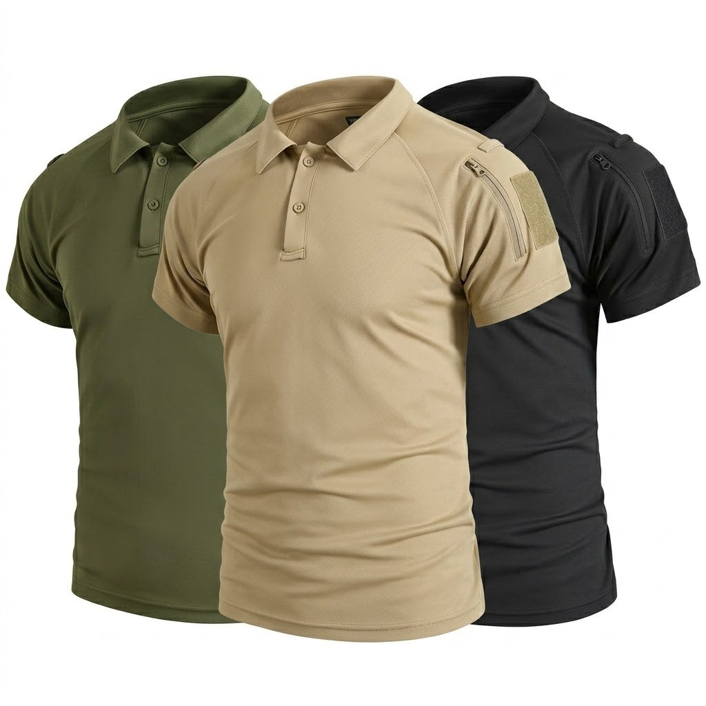3Pack UPF 50+ Men's Quick Dry Polo T-Shirts