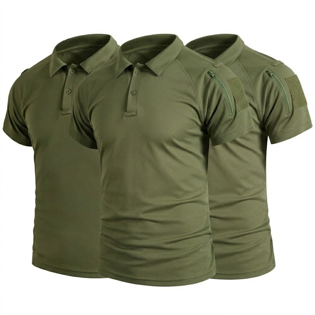 3Pack UPF 50+ Men's Quick Dry Polo T-Shirts