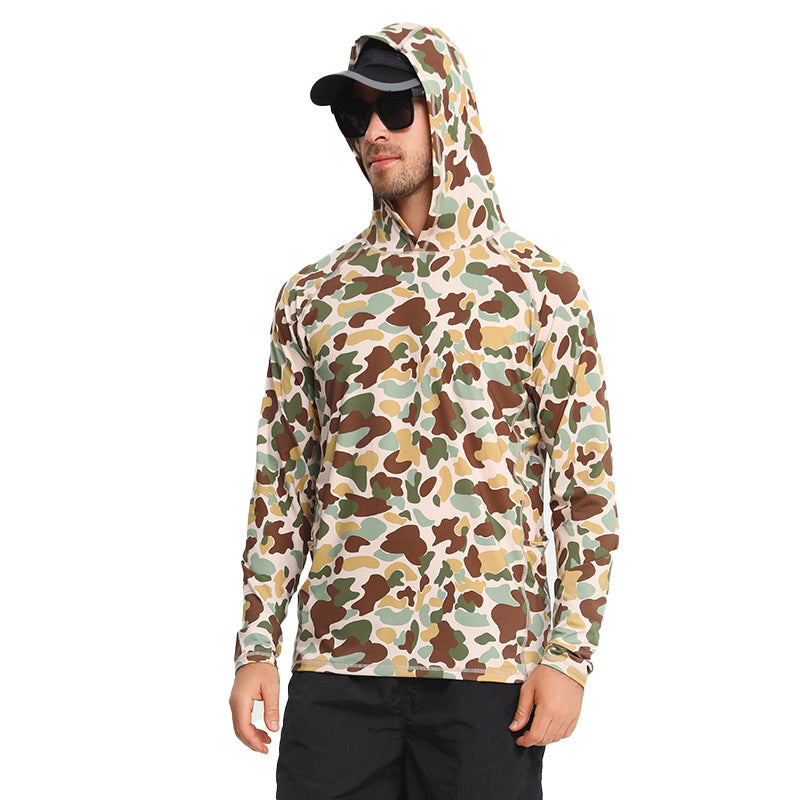Men's Hooded UV Protection Lightweight Quick-Dry Stretch Fishing Shirt