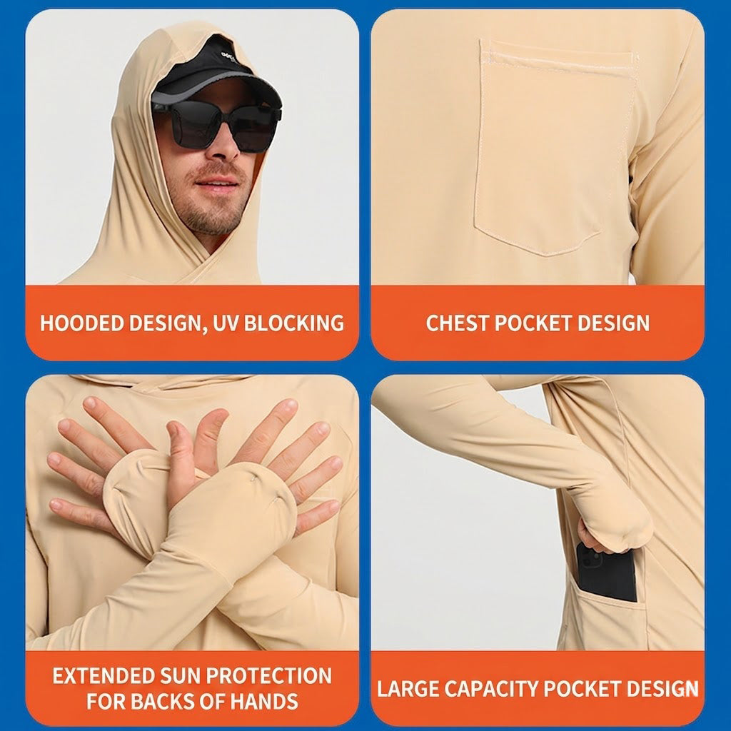 TWS Men's Quick-dry UV Protection Stretchy Fishing Shirt