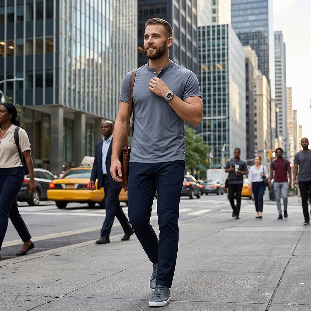 Men's Quick-Dry Henley Collar T-Shirts