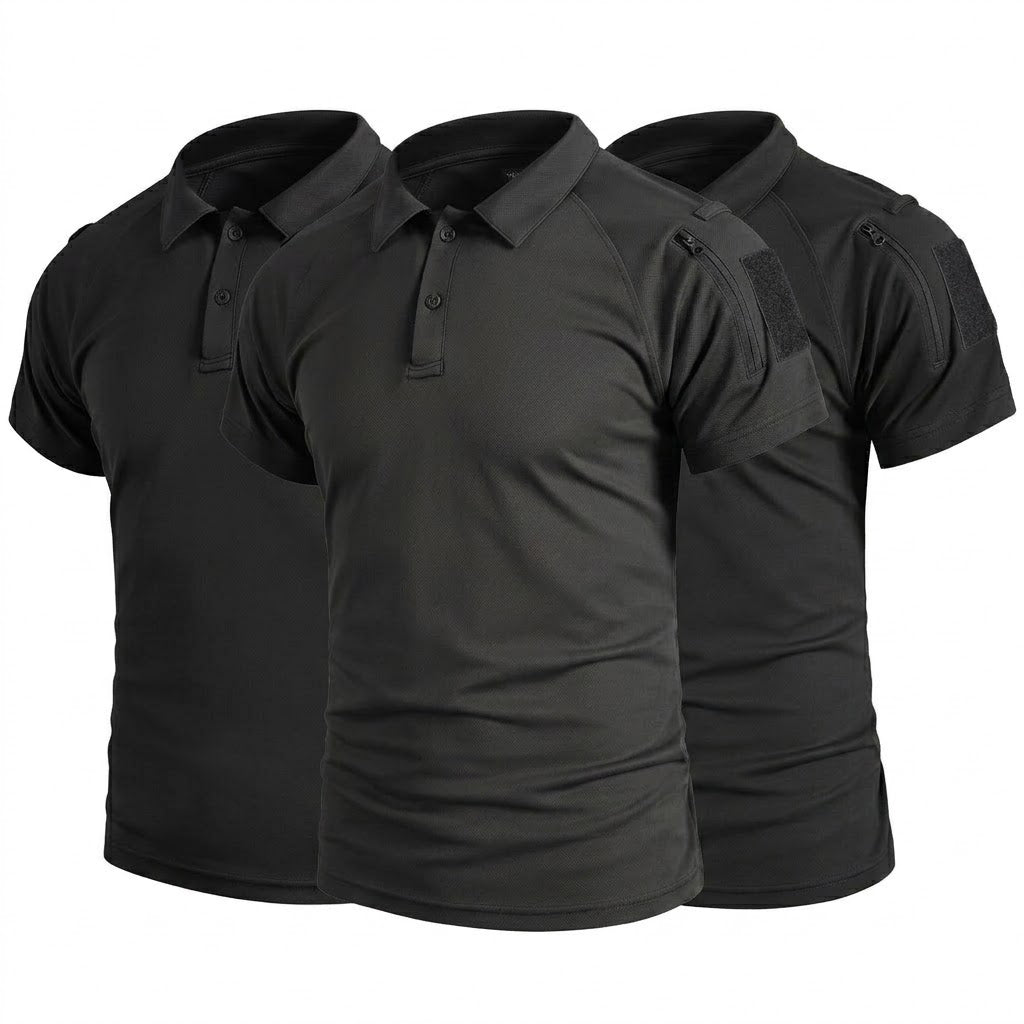 3Pack UPF 50+ Men's Quick Dry Polo T-Shirts