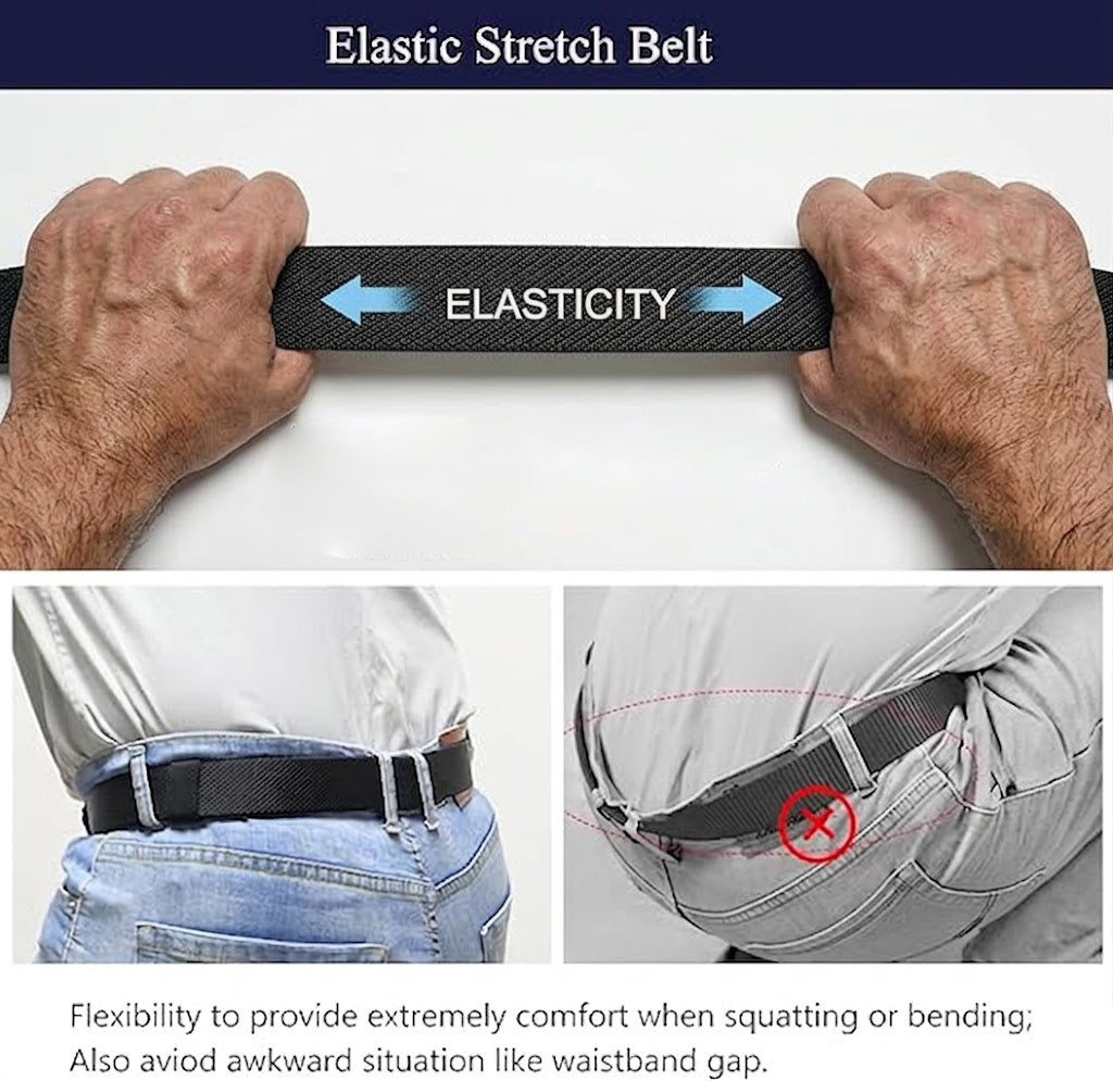 Tactical Men's Nylon Elastic Quick Release Buckle Belt