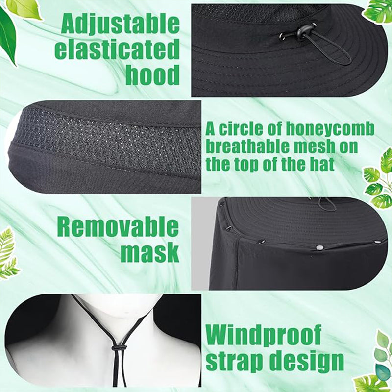 Solar-Powered Single Fan Sun Hat – Detachable & Wide Brim Outdoor UV Protection Fishing Cap