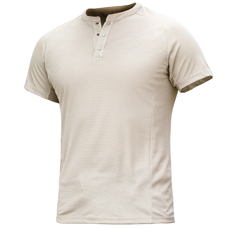 Men's Quick-Dry Henley Collar T-Shirts