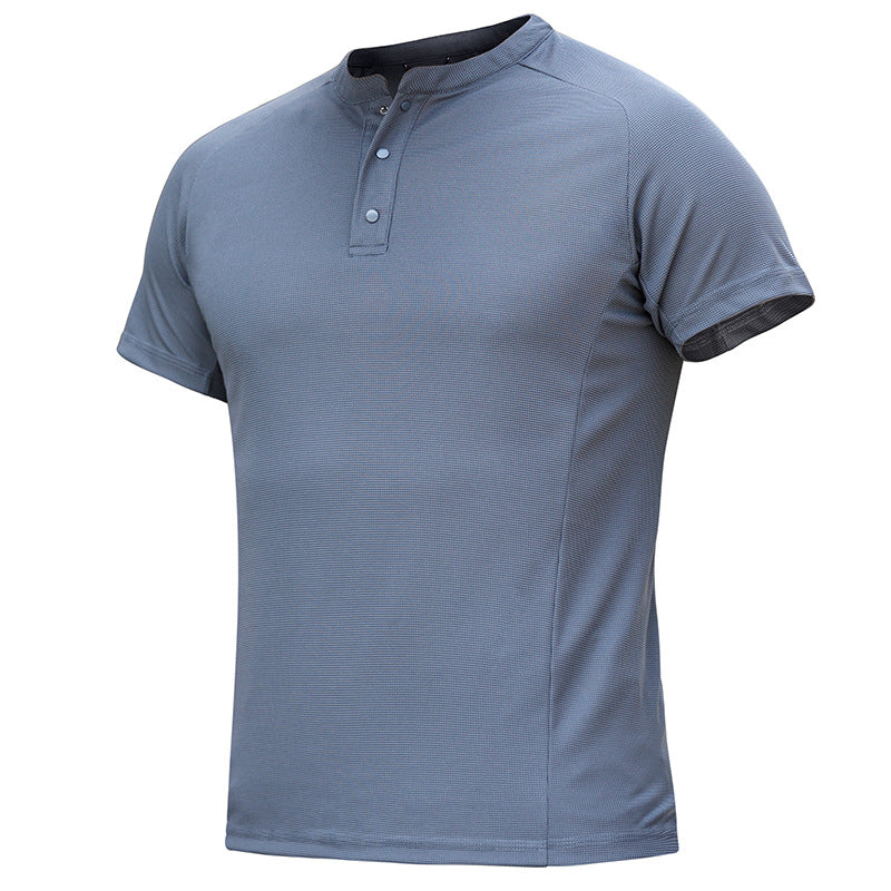 Men's Quick-Dry Henley Collar T-Shirts