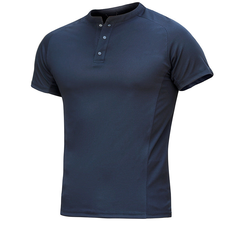 Men's Quick-Dry Henley Collar T-Shirts
