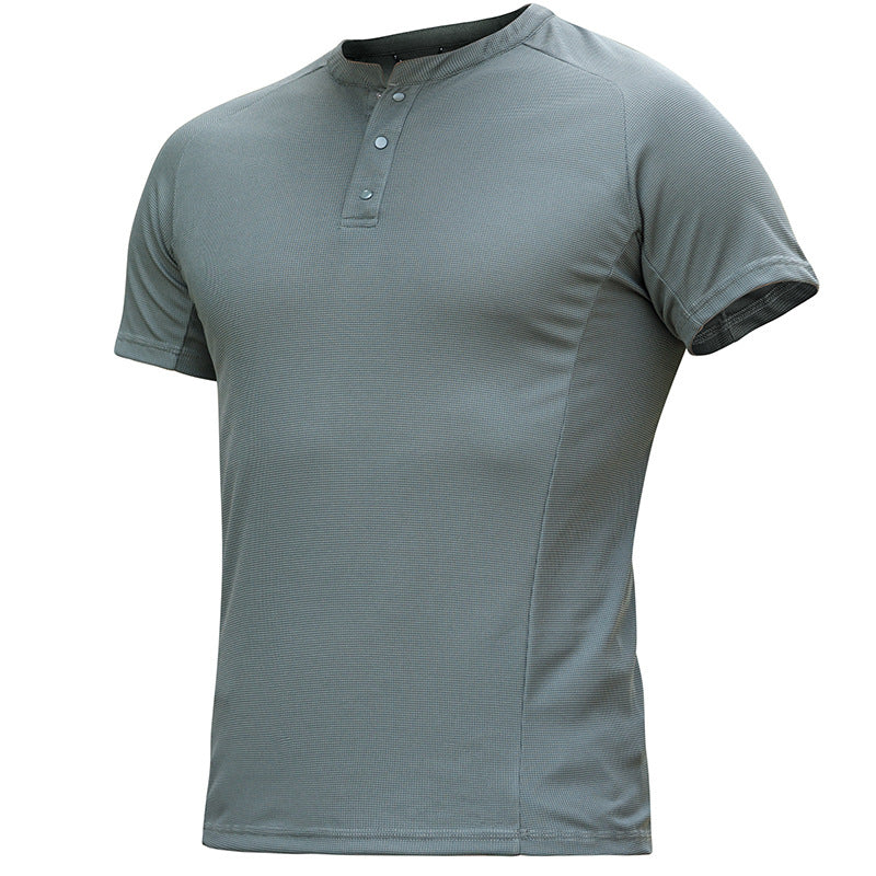 Men's Quick-Dry Henley Collar T-Shirts