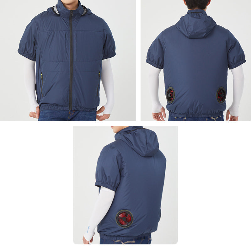 Air Cooling Shirt, 2pc Fan 18V Electric Air Conditioned T-shirt for Hot Weather Outdoor