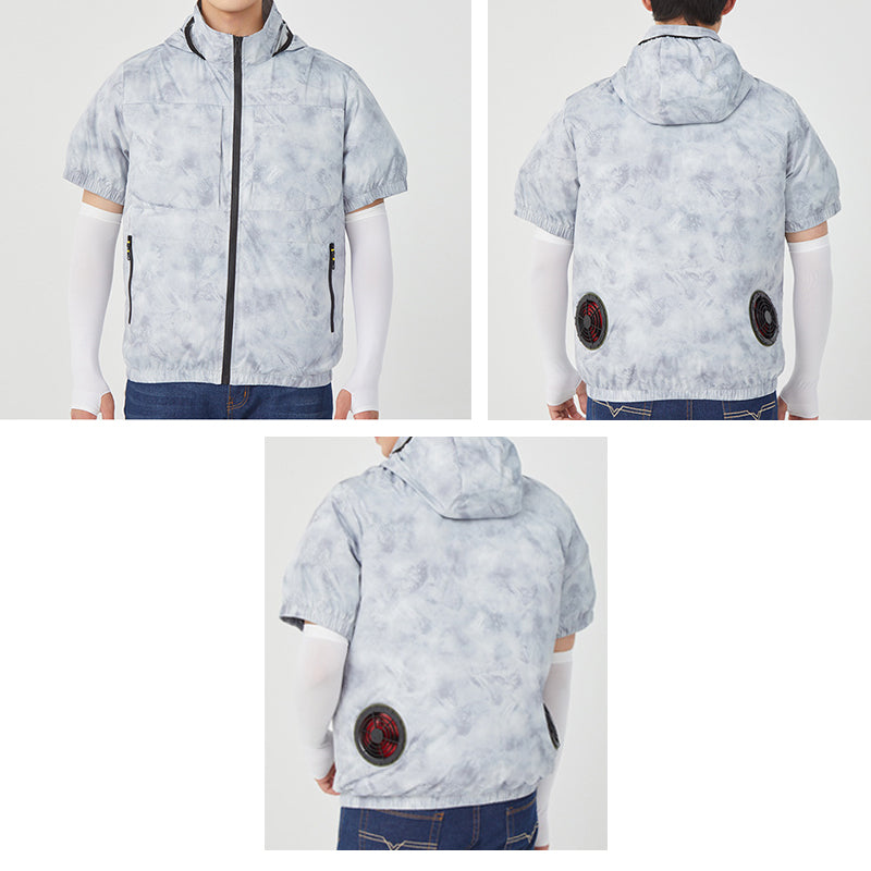 Air Cooling Shirt, 2pc Fan 18V Electric Air Conditioned T-shirt for Hot Weather Outdoor
