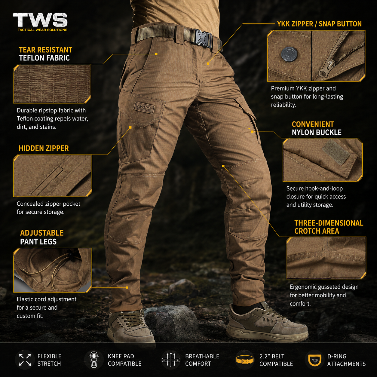 TWS Phantom Operator Tactical Pants Coyote