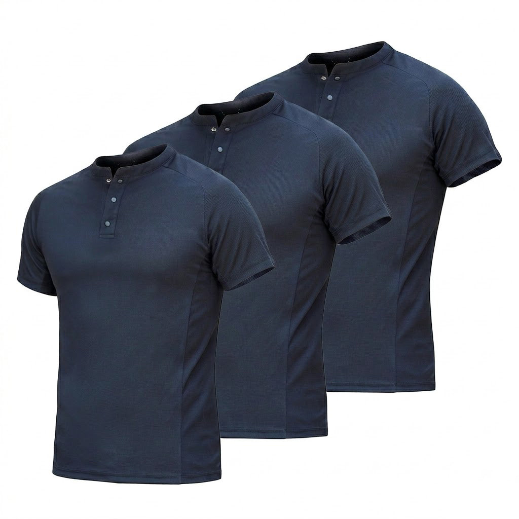 Men's Quick-Dry Henley Collar T-Shirts