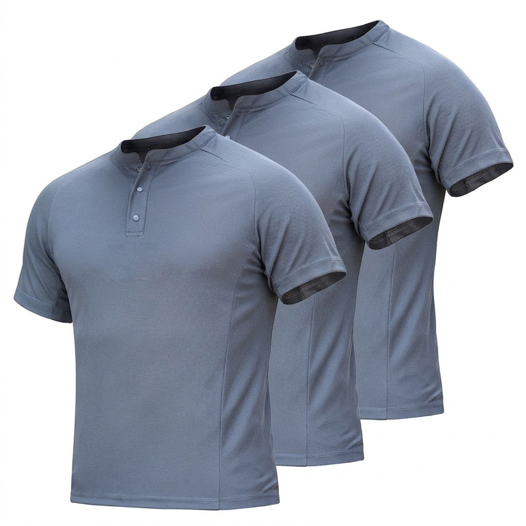 Men's Quick-Dry Henley Collar T-Shirts