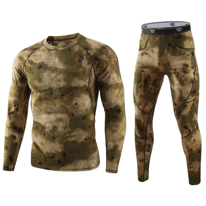 Men's Camouflage Thermal Underwear Tactical Sports Shapewear Set - TWS USA