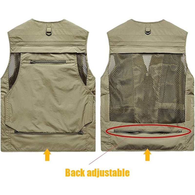 Men’s Lightweight Utility Vest – 16 - Pocket Fishing, Photography & Travel Vest with Mesh Back - TWS USA