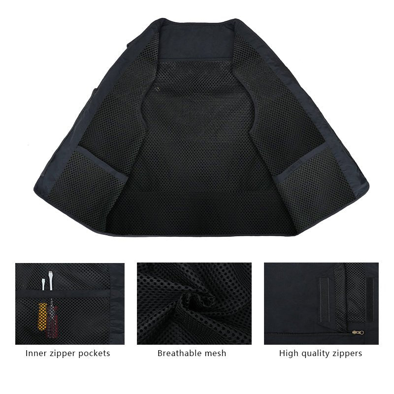 Men’s Lightweight Utility Vest – 16 - Pocket Fishing, Photography & Travel Vest with Mesh Back - TWS USA