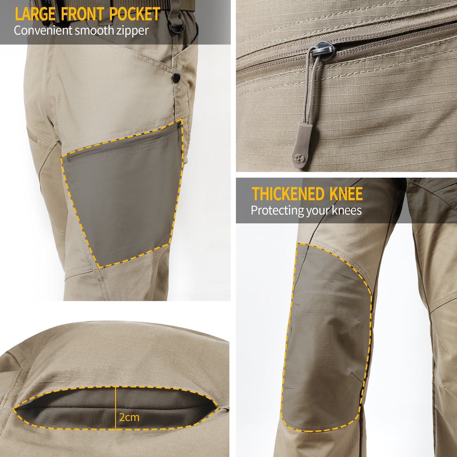 Men's Urban Pro Stretch Tactical Pants Khaki - TWS USA