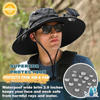 Solar - Powered Double Fan Sun Hat – Wide Brim Outdoor UV Protection Fishing Cap - TWS USA