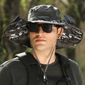 Wide Brim Sun Hat with Solar Fans – Outdoor Work, Fishing & Gardening Hat - TWS USA