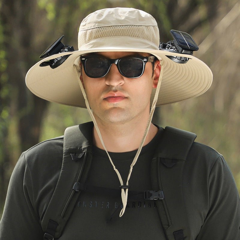 Wide Brim Sun Hat with Solar Fans – Outdoor Work, Fishing & Gardening Hat - TWS USA