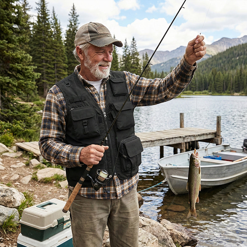 Men’s Lightweight Utility Vest – 16-Pocket Fishing, Photography & Travel Vest with Mesh Back